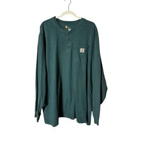 Carhartt Original Fit Long Sleeve Shirt Size 2XL Workwear Farm Green Classic